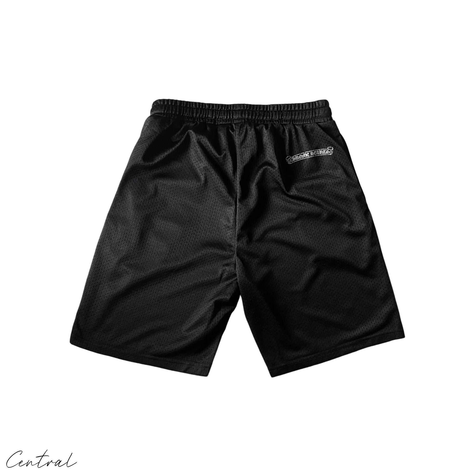 Central ae Chrome Hearts mesh stadium jersey set featuring a stylish t-shirt and shorts in a sporty design.