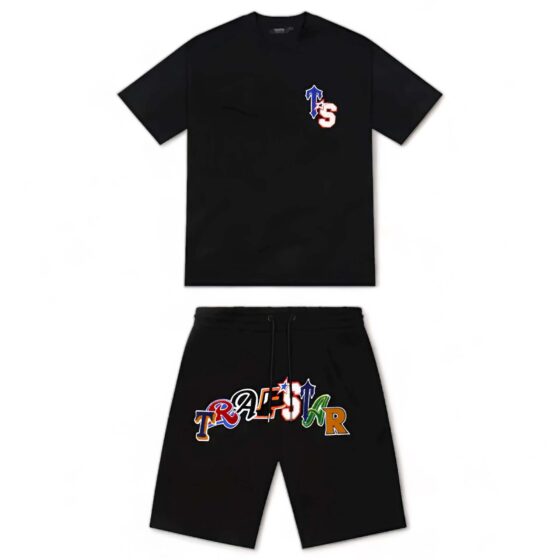 TRAPSTAR Wildcard chenille shorts set featuring a stylish t-shirt and shorts in a comfortable design.