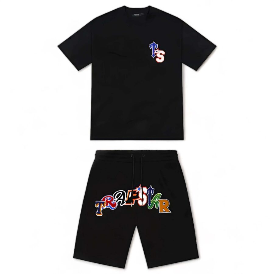 TRAPSTAR Wildcard chenille shorts set featuring a stylish t-shirt and shorts in a comfortable design.