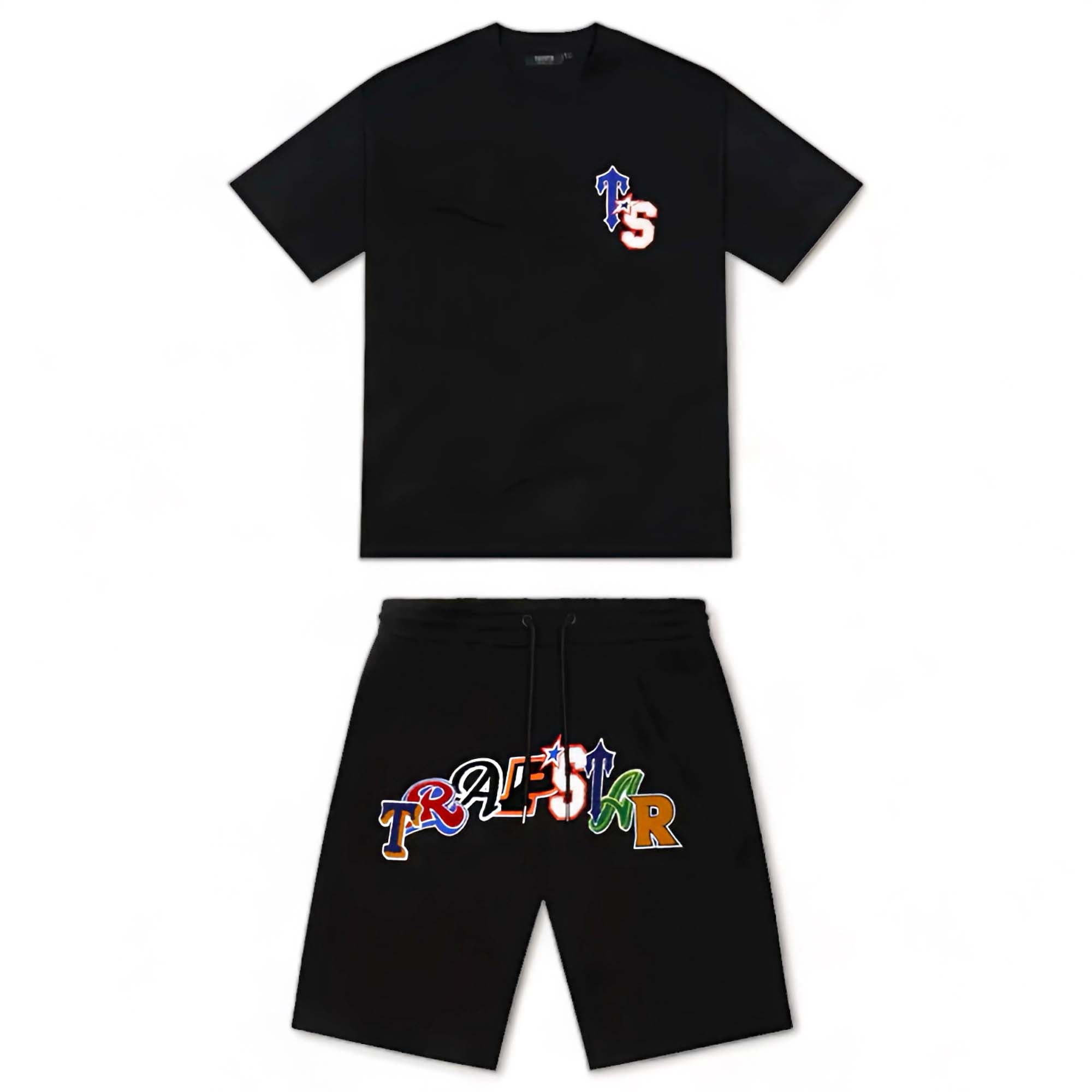 TRAPSTAR Wildcard chenille shorts set featuring a stylish t-shirt and shorts in a comfortable design.