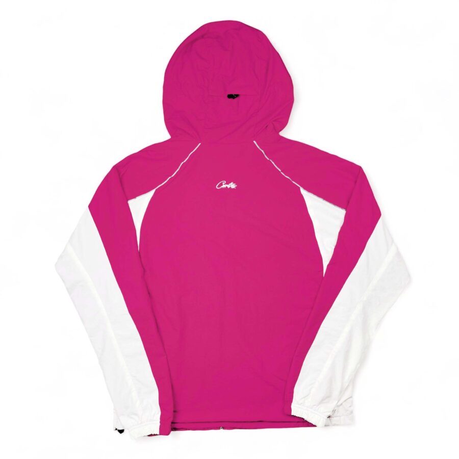 Central Corteiz pink spring hoodie featuring a stylish design and comfortable fit, displayed on a neutral background.