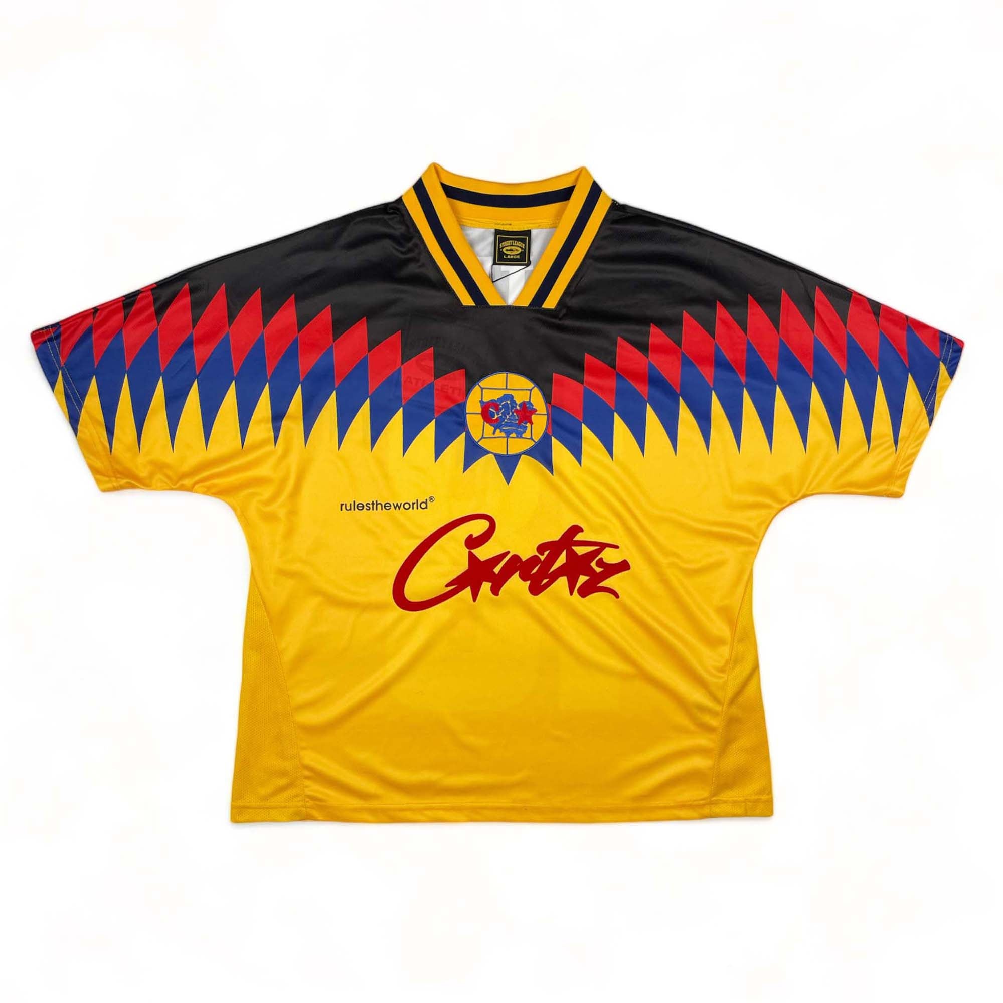 Corteiz Club RTW football jersey t-shirt in vibrant colors with logo and sporty design, perfect for fans and athletes.