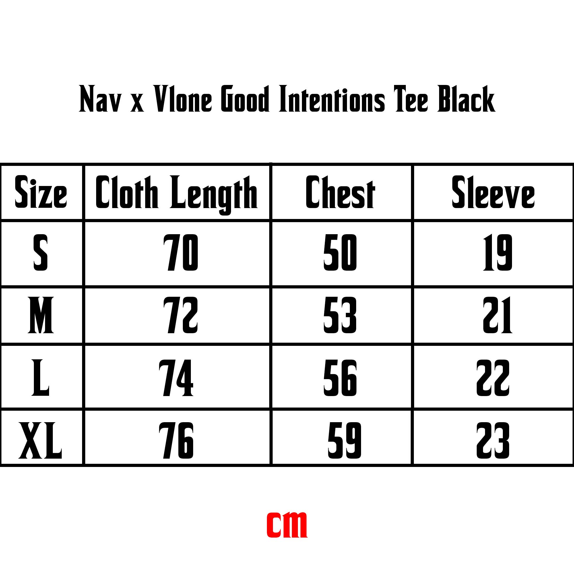 Black Nav x Vlone Good Intentions T-shirt featuring a bold graphic design and relaxed fit.