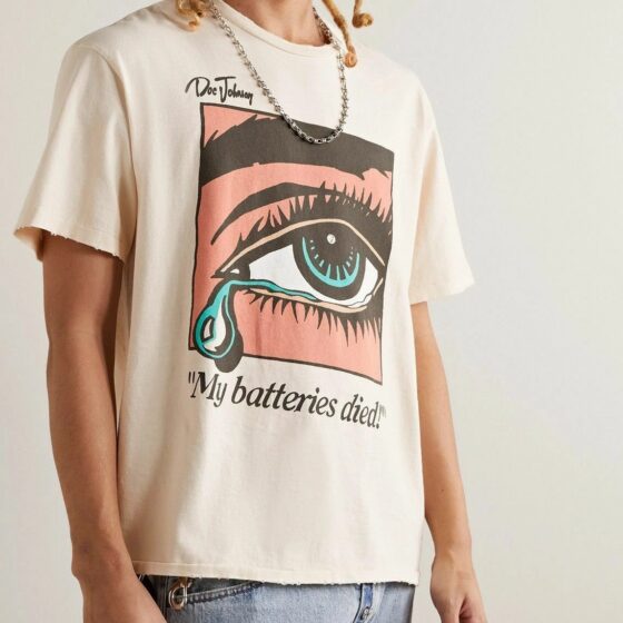 Gallery Dept Dead Batteries Tshirt – Antique White
