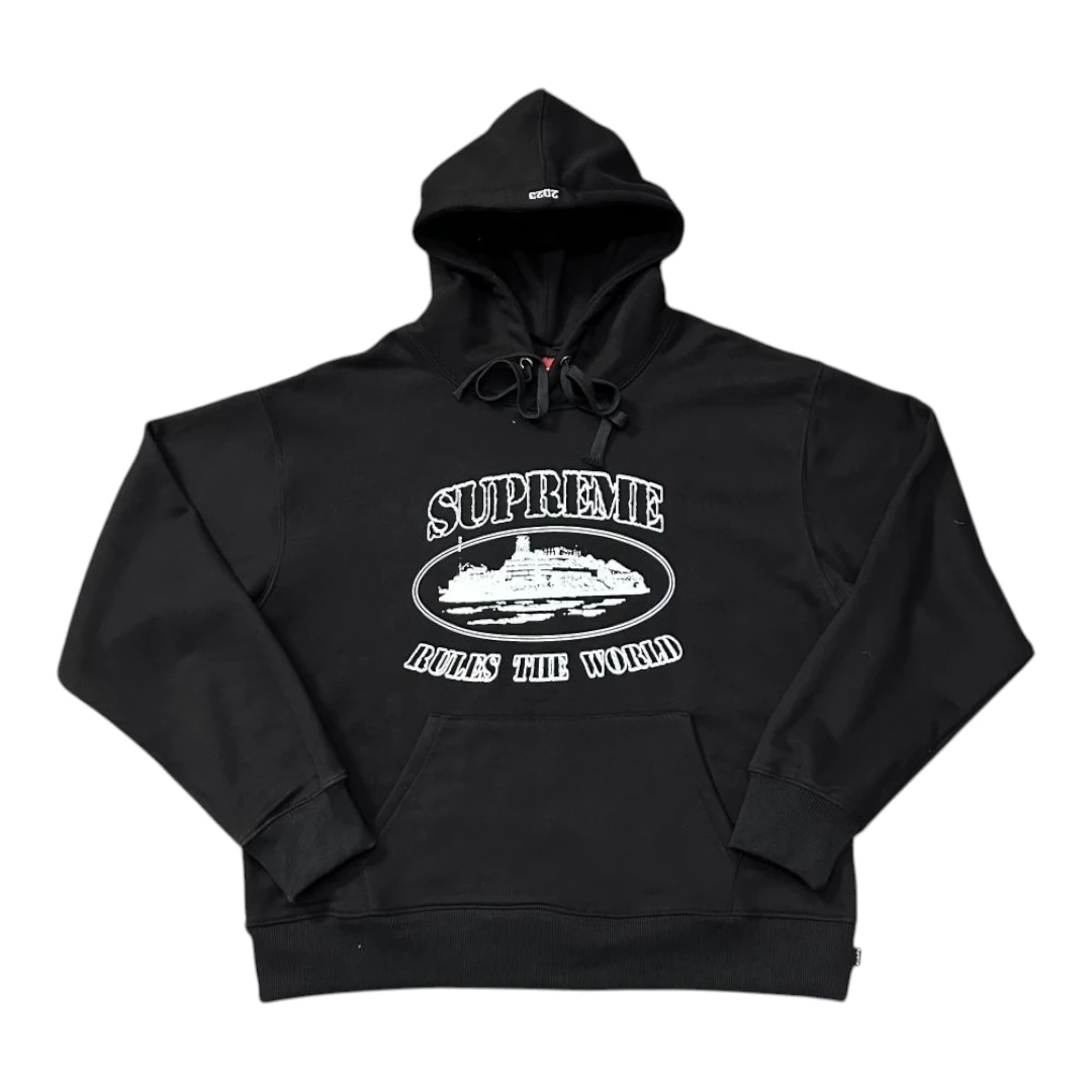 upreme Corteiz Rules The World Hoodie Black