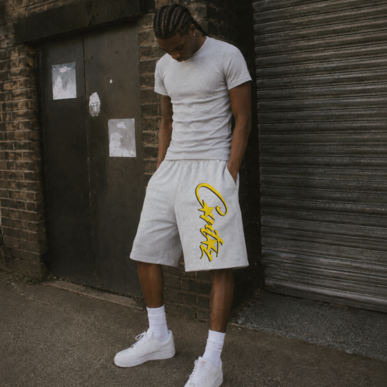 Corteiz Allstarz Shorts - Gray/Yellow