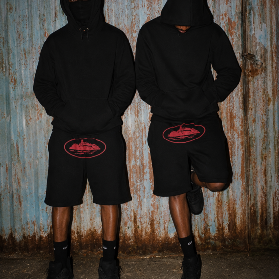 Corteiz Alcatraz Shorts Black/Red