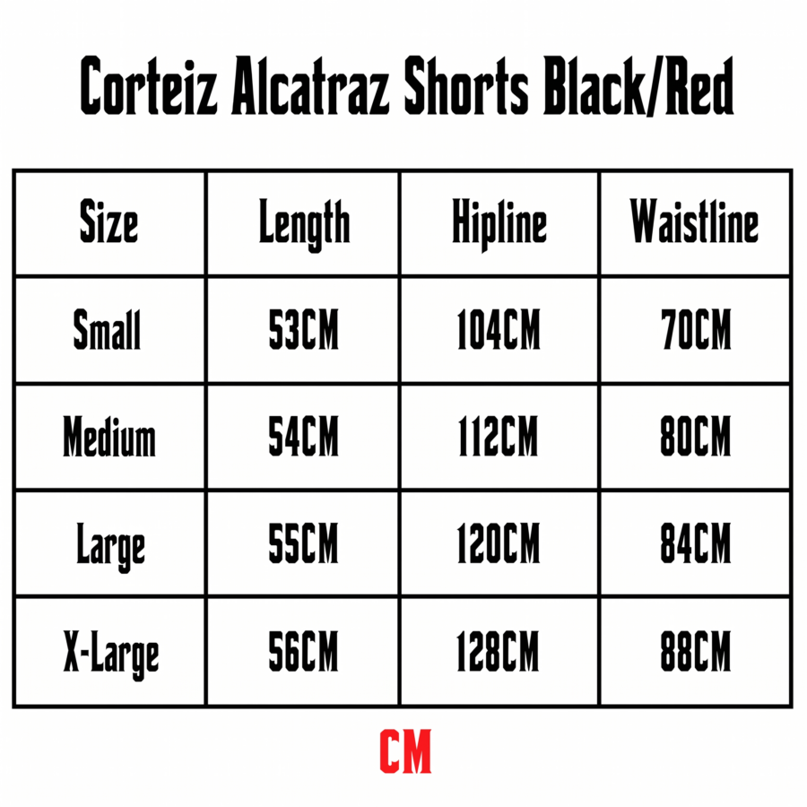 Corteiz Alcatraz Shorts Black/Red