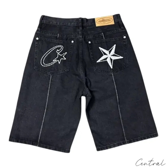 Corteiz C-Star Denim Shorts 'Black'