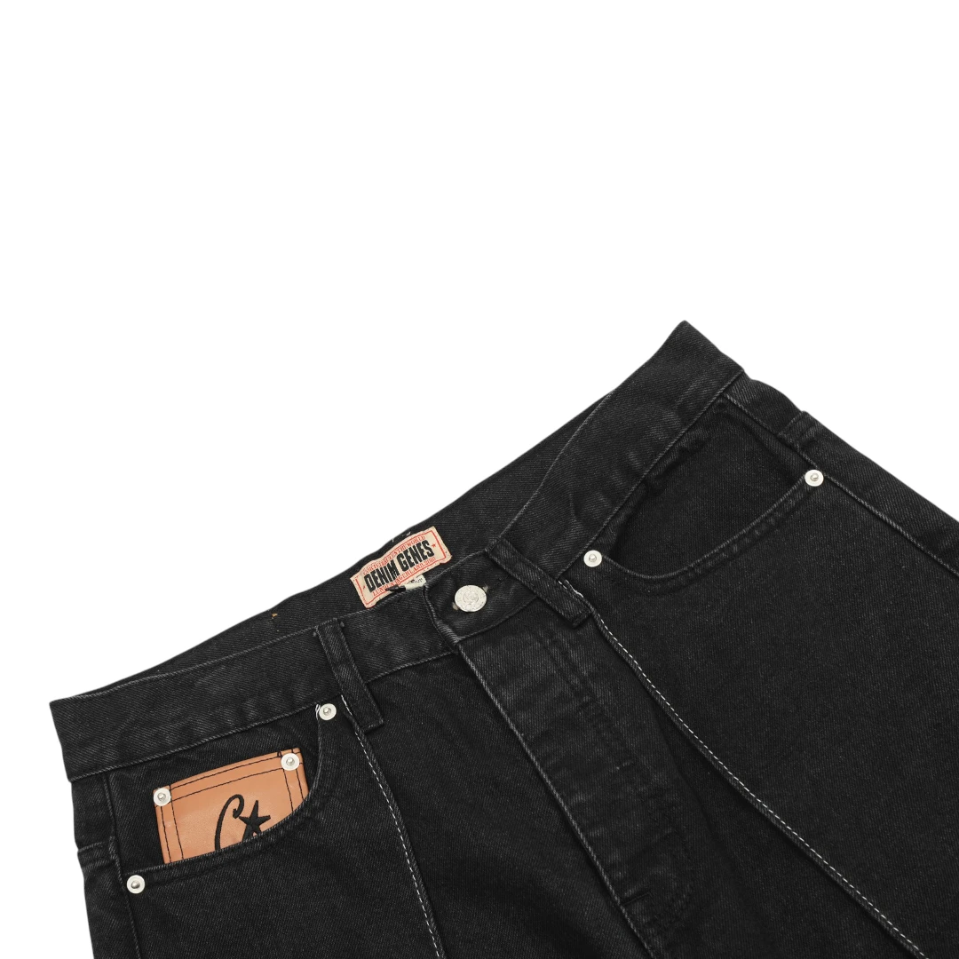 Corteiz C-Star Denim Shorts 'Black'