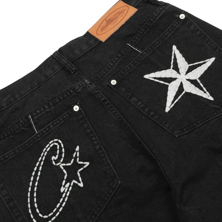 Corteiz C-Star Denim Shorts 'Black'
