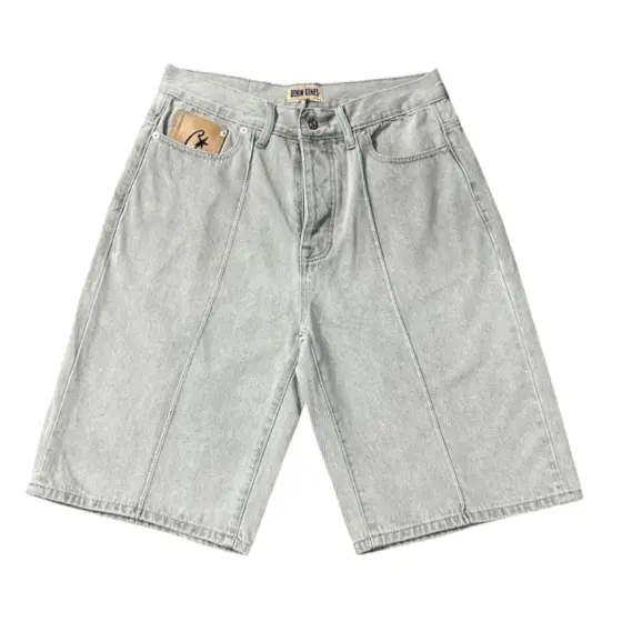 Corteiz C-Star Denim Shorts 'Gray'
