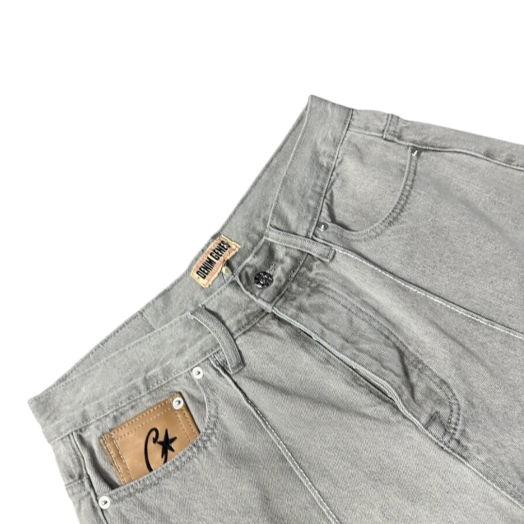 Corteiz C-Star Denim Shorts 'Gray'