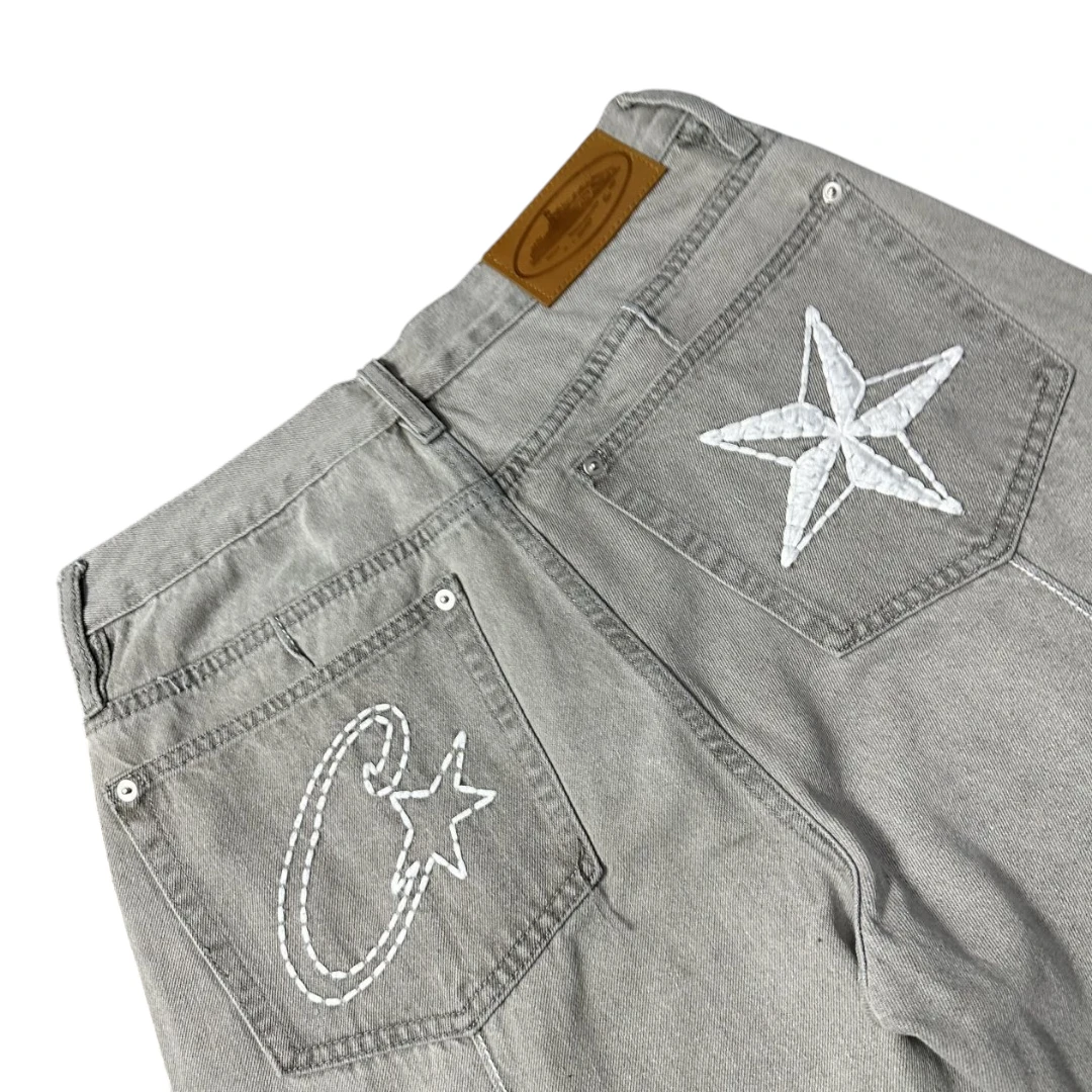 Corteiz C-Star Denim Shorts 'Gray'