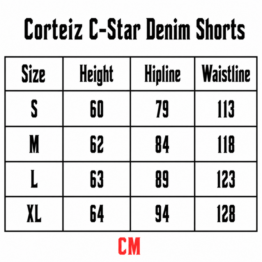 Corteiz C-Star Denim Shorts 'Gray'