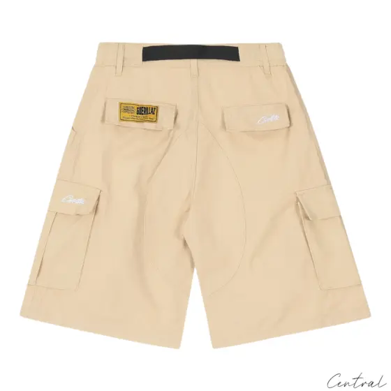 Corteiz Alcatraz Cargo Shorts Beige