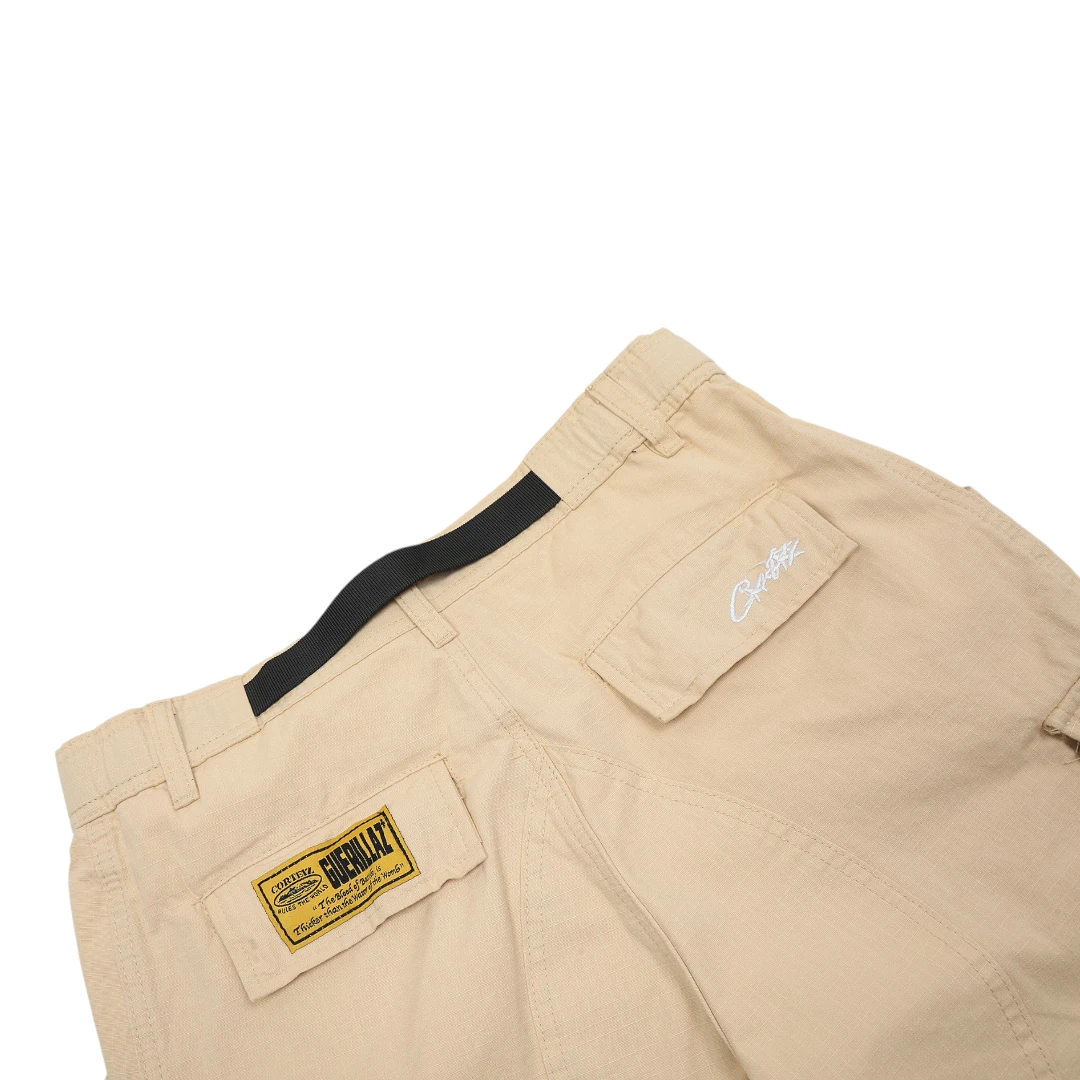 Corteiz Alcatraz Cargo Shorts Beige