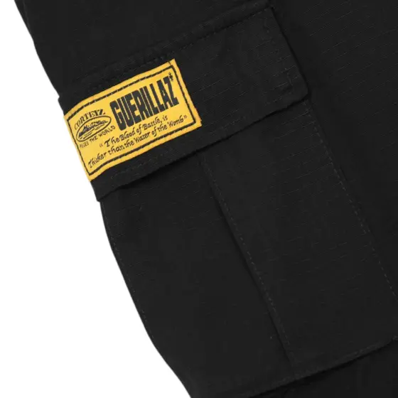 Corteiz Alcatraz Cargo Shorts - Black/Yellow