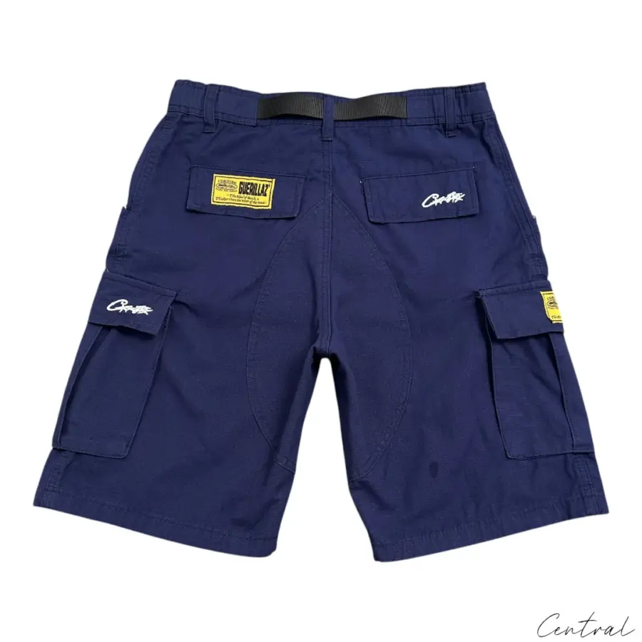 Corteiz Alcatraz Cargo Shorts - Navy