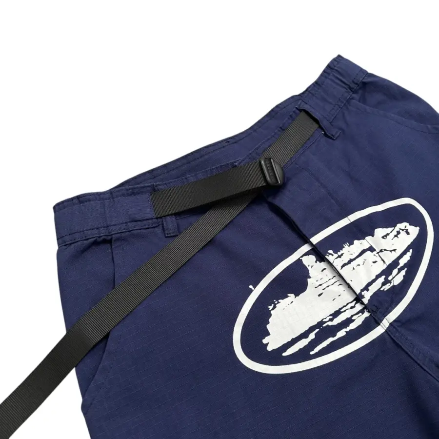 Corteiz Alcatraz Cargo Shorts - Navy