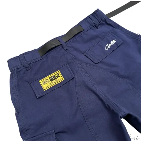 Corteiz Alcatraz Cargo Shorts - Navy