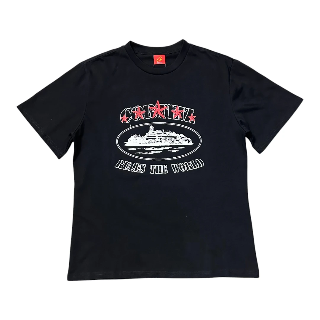 Corteiz 5 Starz Alcatraz Tee Black