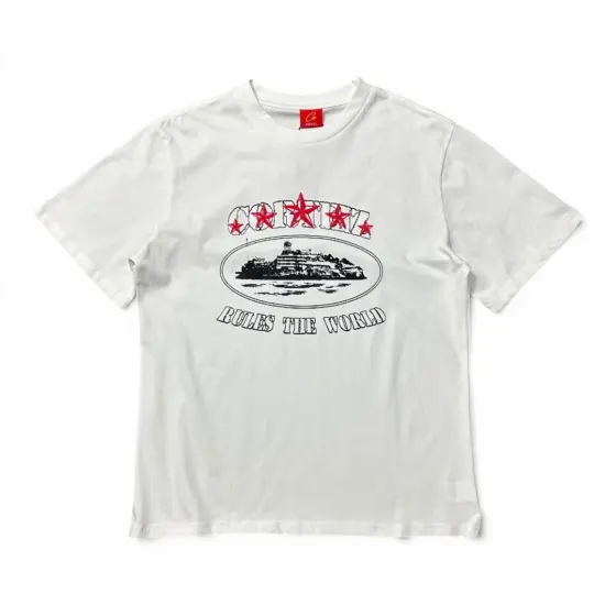 Corteiz RTW Alcatraz 5 Starz T-Shirt – White / Red
