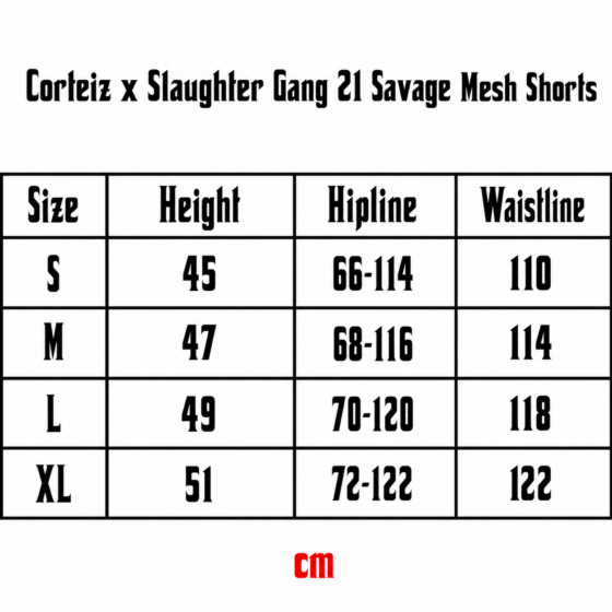 Corteiz x Slaughter Gang 21 Savage Mesh Shorts