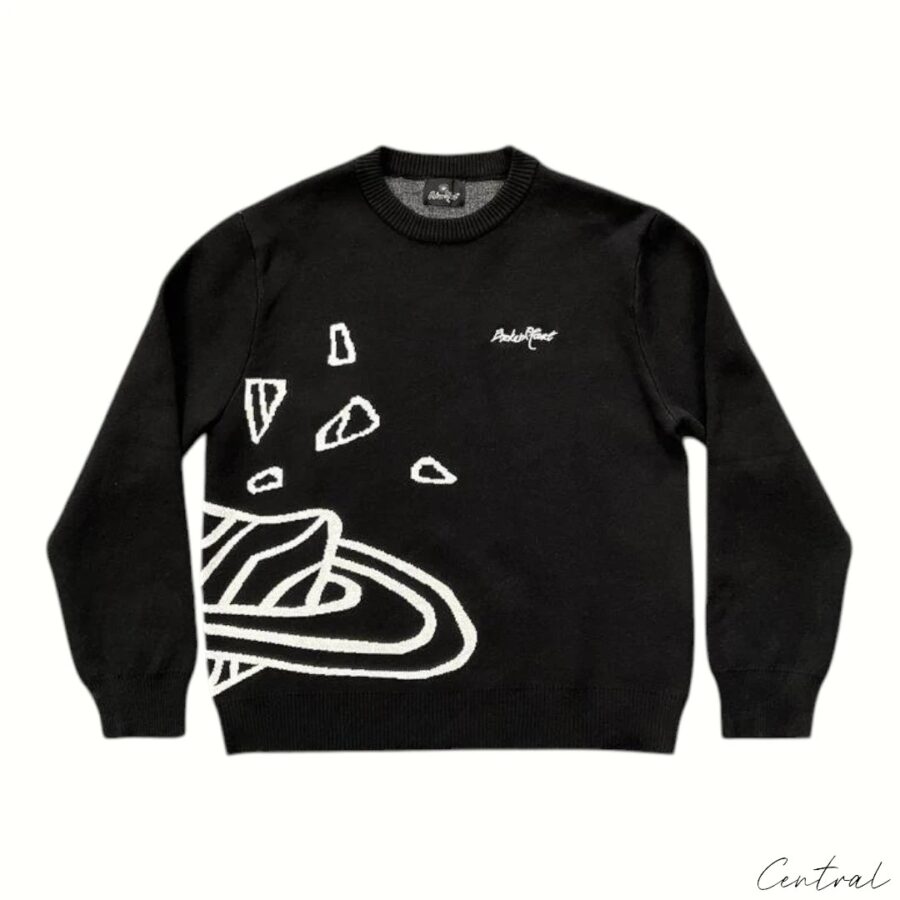 Broken Planet Knit Sweater - Black White