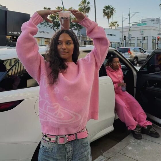 Broken Planet Knit Sweater - taobao-942937453524 - Pink
