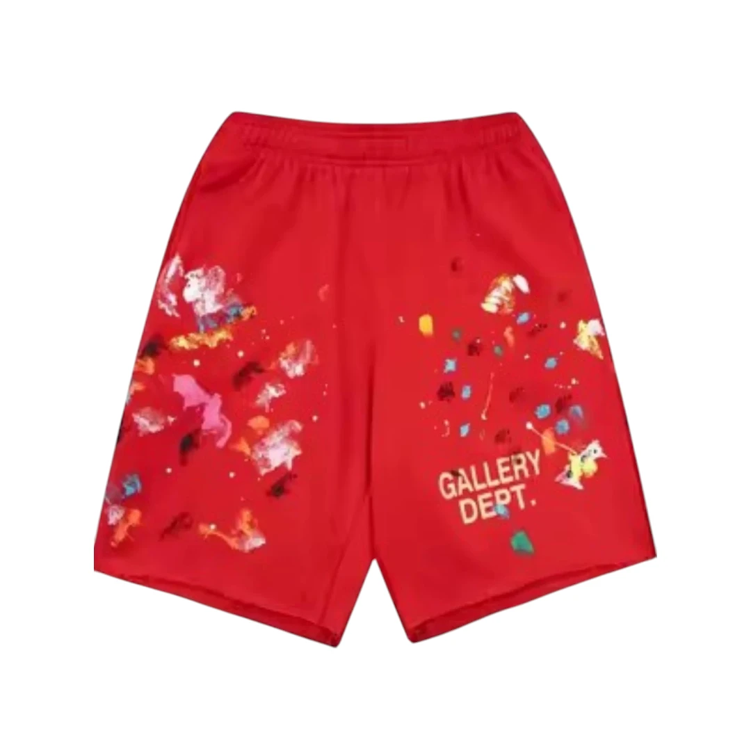 Gallery Dept Paint Splatter Shorts – Red
