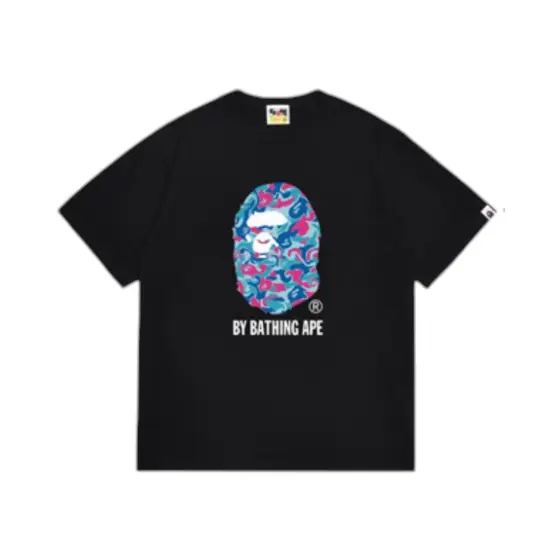 BAPE Marble Camo Big Ape Head Tee - Black