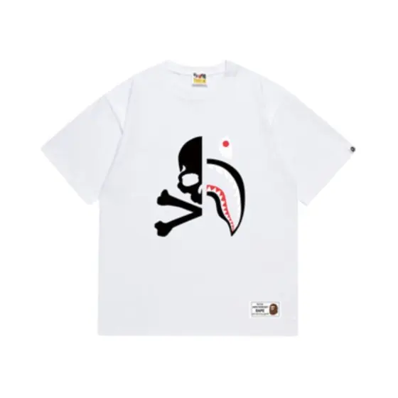 BAPE x Mastermind Half Shark MMB Tee - White