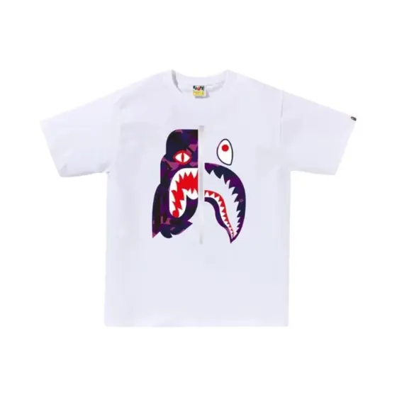 BAPE Color Camo Tiger Tee - white purple