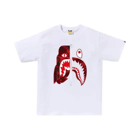 BAPE Color Camo Tiger Tee - white red