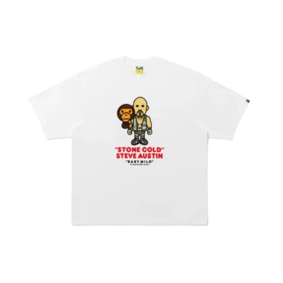 BAPE x Fanatics x WWE Stone Cold Steve Austin Baby Milo Relaxed Fit Tee - White