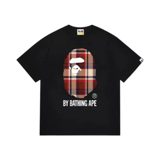 BAPE Check By Bathing Ape Tee (FW25) - Black Red