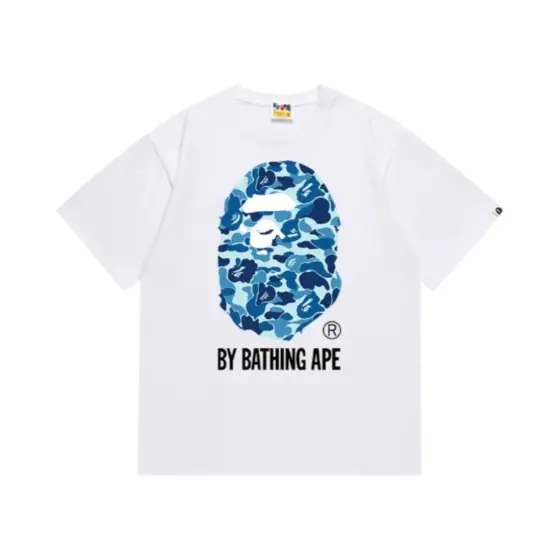 BAPE ABC CAMO BY BATHING TEE - white blue