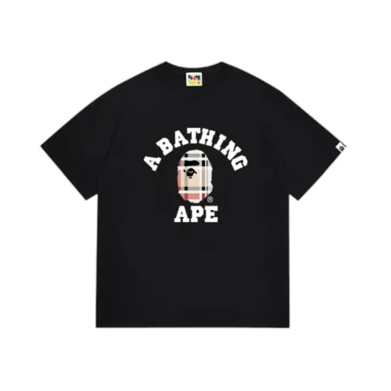 BAPE Check College Tee - black