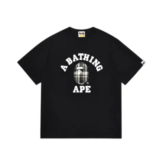 BAPE Check College Tee - black