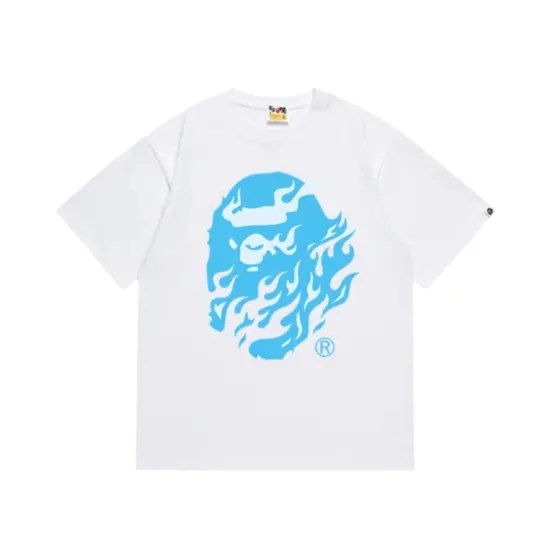 BAPE Flame Ape Head Tee - white