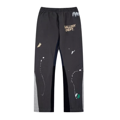 Gallery Dept. Logo Paint Splatter Sweatpants - Dark Grey