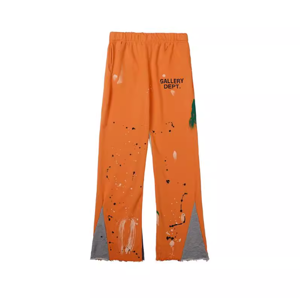Gallery Dept. Paint Splatter Flare Sweatpants - Orange
