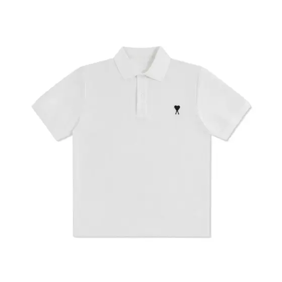 Ami Paris De Coeur Embroidered Polo Shirt - White