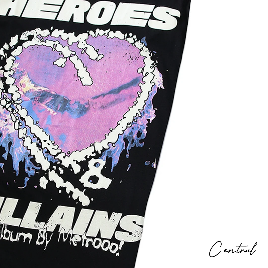 Hellstar Heroes Villains Heart T-Shirt - Black