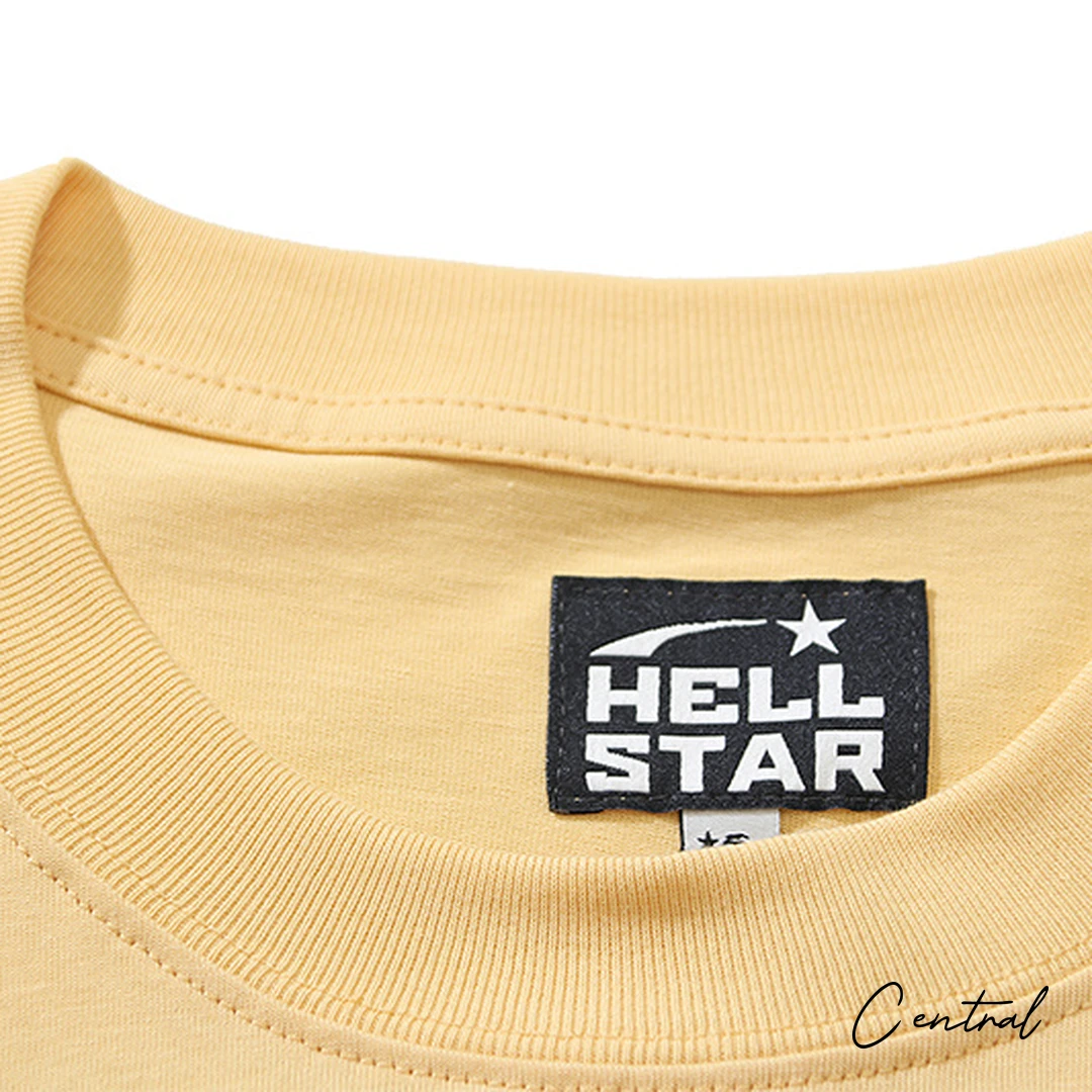 Hellstar Star Flame Scribble T-Shirt - Yellow
