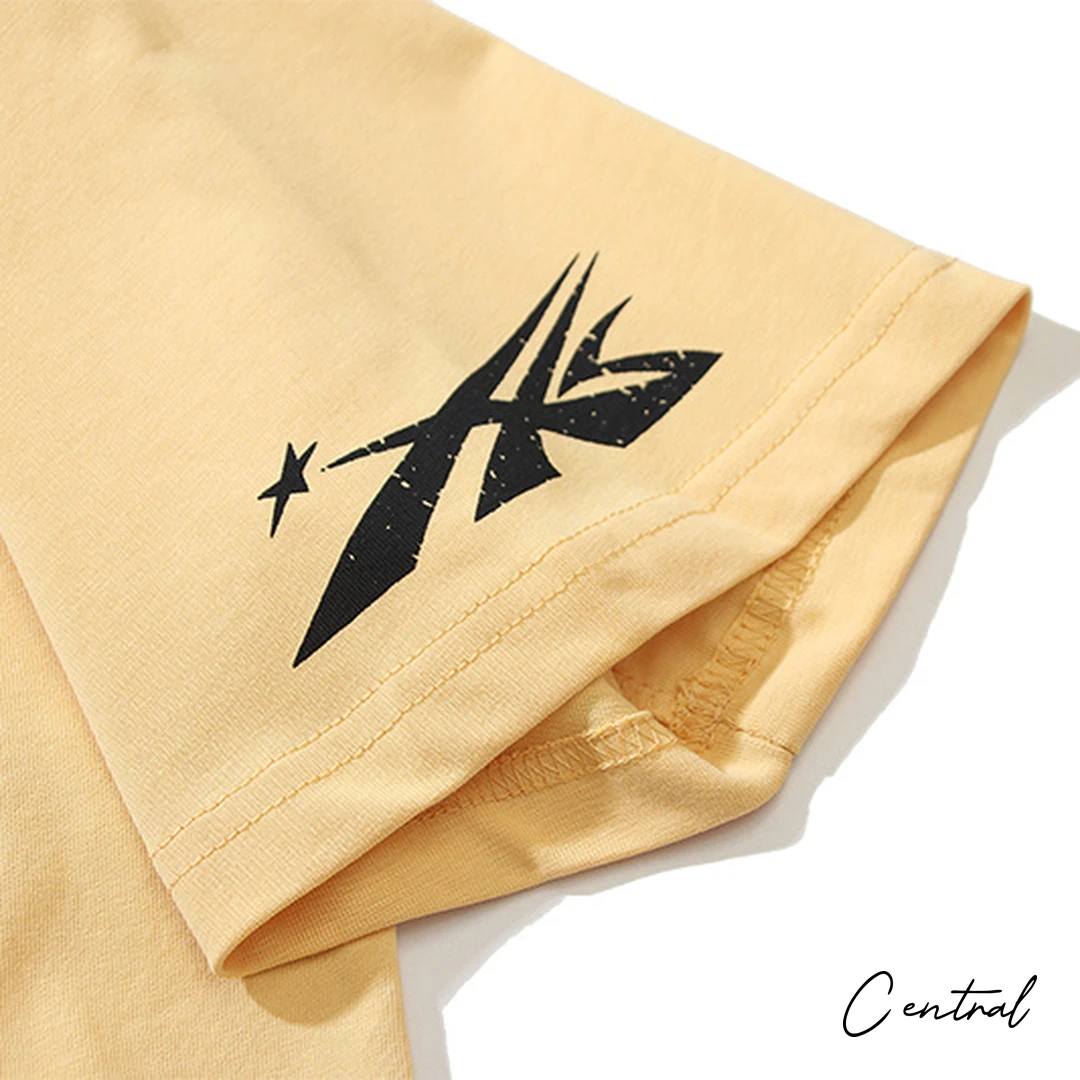 Hellstar Star Flame Scribble T-Shirt - Yellow