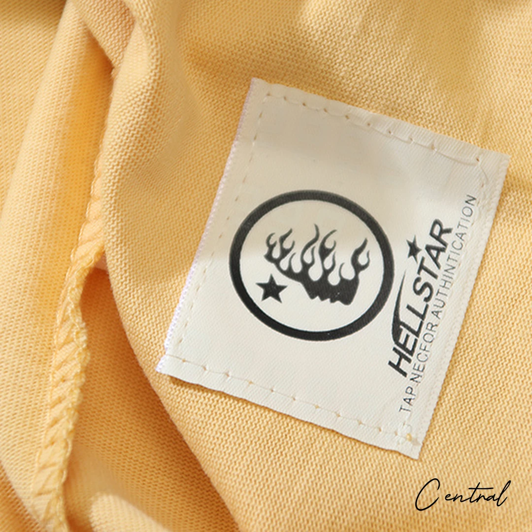 Hellstar Star Flame Scribble T-Shirt - Yellow