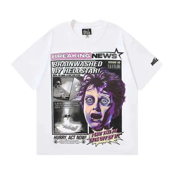 Hellstar Brainwashed By Hellstar Breaking News T-Shirt - White