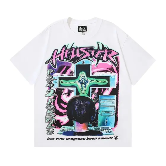 Hellstar Cross Figure Graphic T-Shirt - White